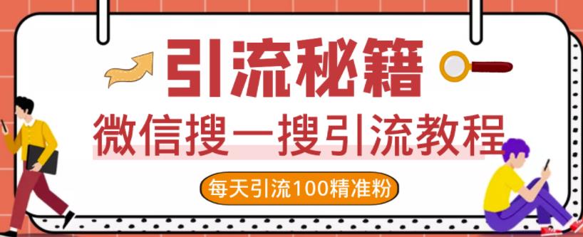 微信搜一搜引流教程，每天引流100精准粉-枫叶微课堂