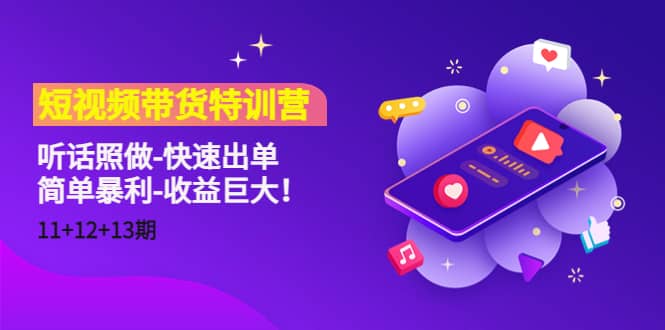 短视频带货特训营（11+12+13期）听话照做-快速出单-枫叶微课堂