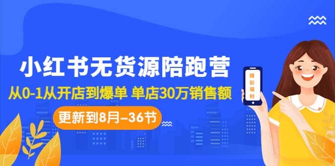 小红书无货源陪跑营：从0-1从开店到爆单 单店30万销售额（更至8月-36节课）-枫叶微课堂