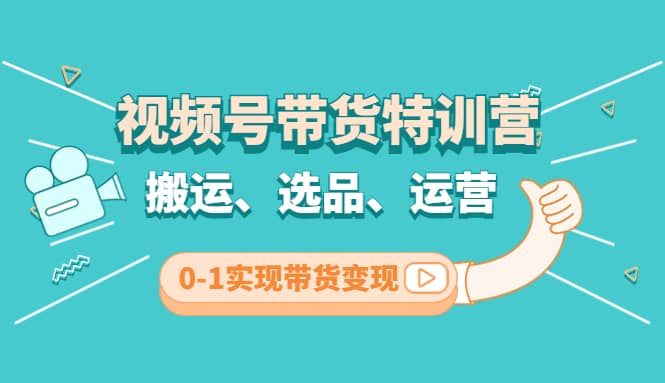 视频号带货特训营(第3期)：搬运、选品、运营、0-1实现带货变现-枫叶微课堂