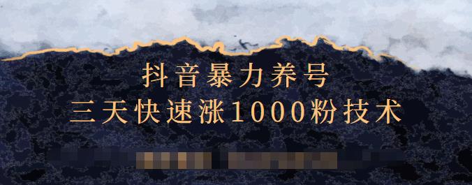 抖音暴力养号，三天快速涨1000粉技术【视频课程】-枫叶微课堂