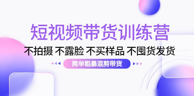 短视频带货训练营：不拍摄 不露脸 不买样品 不囤货发货 简单粗暴混剪带货-枫叶微课堂
