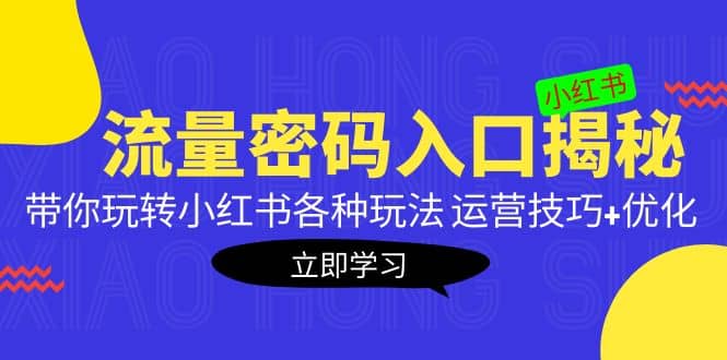 小红书流量密码入口揭秘：带你玩转小红书各种玩法 运营技巧+优化-枫叶微课堂