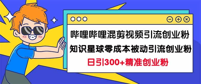 哔哩哔哩混剪视频引流创业粉日引300+知识星球零成本被动引流创业粉一天300+-枫叶微课堂