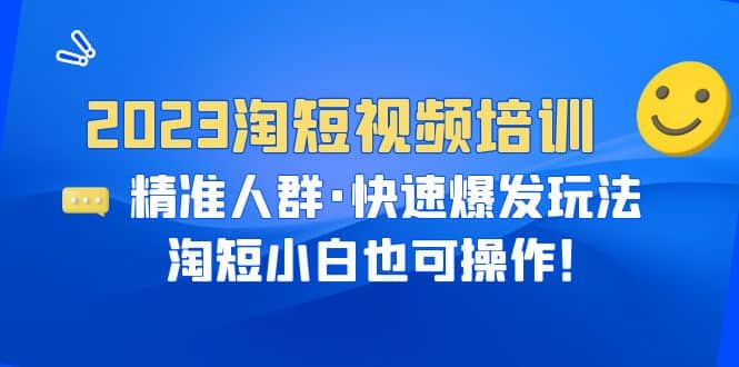 2023淘短视频培训：精准人群·快速爆发玩法，淘短小白也可操作-枫叶微课堂
