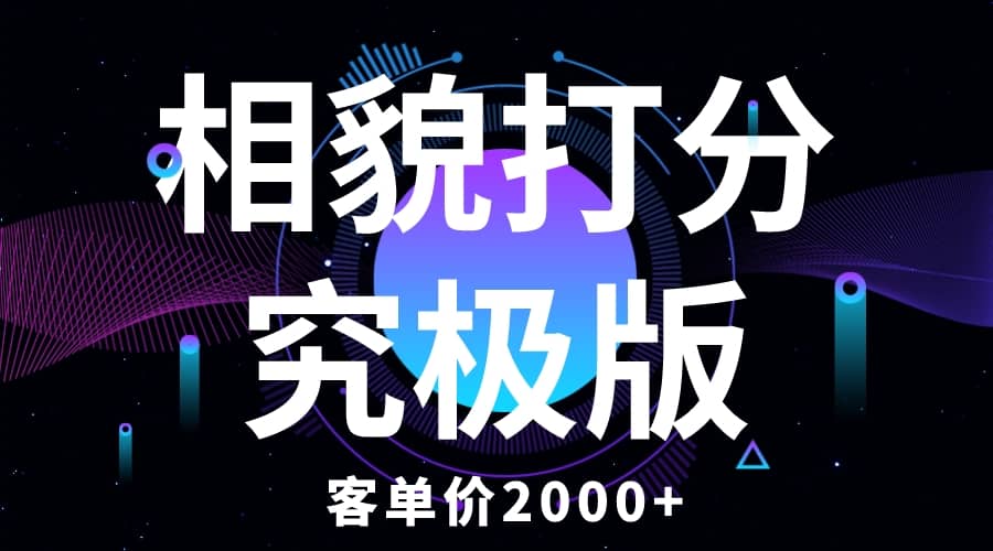 相貌打分究极版，客单价2000+纯新手小白就可操作的项目-枫叶微课堂