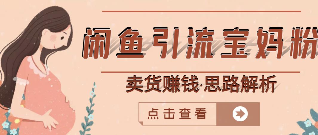闲鱼引流宝妈粉+卖货赚钱一个月收益30000+（实操视频教程）-枫叶微课堂