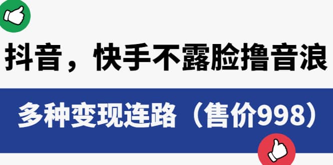 抖音，快手不露脸撸音浪项目，多种变现连路（售价998）-枫叶微课堂