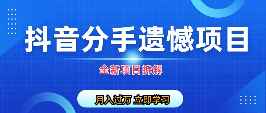 自媒体抖音分手遗憾项目私域项目拆解-枫叶微课堂
