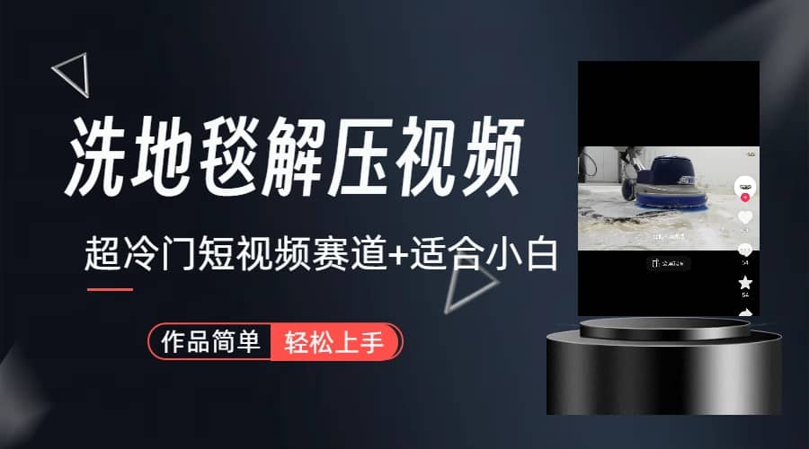 超冷门抖音短视频赛道-清洗地毯解压视频-简单无脑怼作品（教程+素材）-枫叶微课堂
