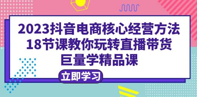 2023抖音电商核心经营方法：18节课教你玩转直播带货，巨量学精品课-枫叶微课堂
