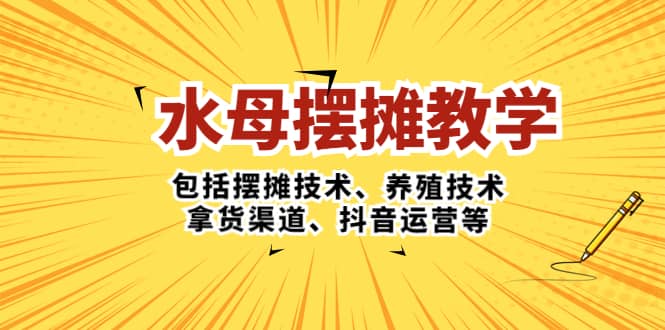 水母·摆摊教学，包括摆摊技术、养殖技术、拿货渠道、抖音运营等-枫叶微课堂