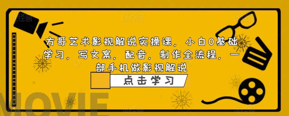 影视解说实战课，小白0基础 写文案 配音 制作全流程 一部手机做影视解说-枫叶微课堂
