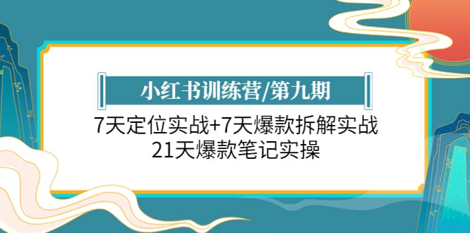 小红书训练营/第九期：7天定位实战+7天爆款拆解实战，21天爆款笔记实操-枫叶微课堂