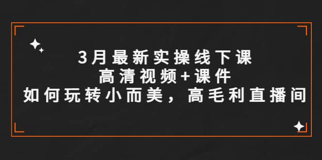 3月最新实操线下课高清视频+课件，如何玩转小而美，高毛利直播间-枫叶微课堂