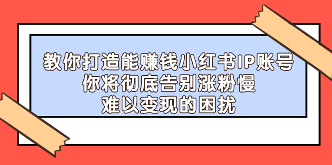 教你打造能赚钱小红书IP账号，了解透彻小红书的真正玩法-枫叶微课堂