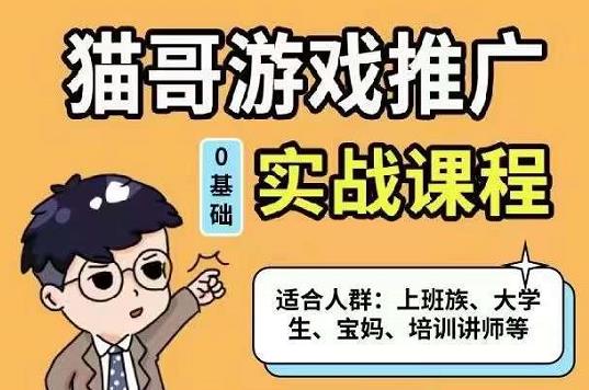 猫哥·游戏推广实战课程，单视频收益达6位数，从0到1成为优质游戏达人-枫叶微课堂