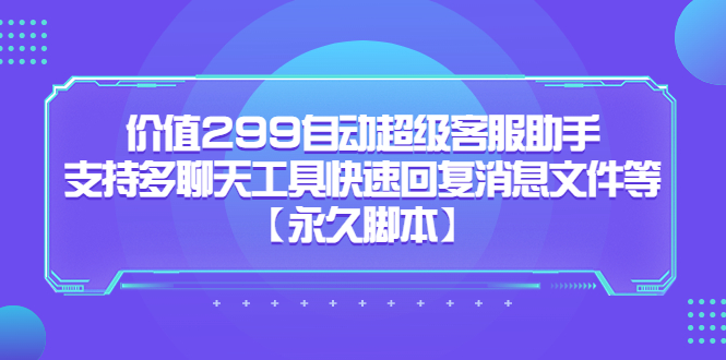 价值299自动超级客服助手，支持多聊天工具快速回复消息文件等-枫叶微课堂