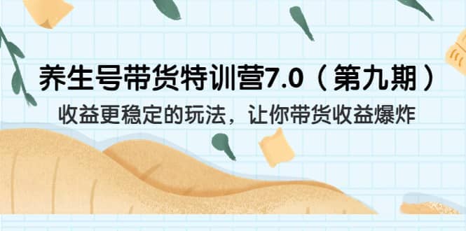 养生号带货特训营7.0（第九期）收益更稳定的玩法 让你带货收益爆炸（11节）-枫叶微课堂