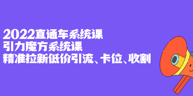 2022直通车系统课+引力魔方系统课，精准拉新低价引流、卡位、收割-枫叶微课堂