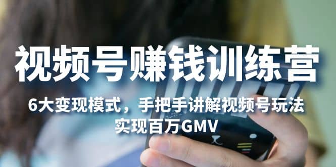 视频号赚钱训练营：6大变现模式，对平台的各项功能详细讲解，实现百万GMV-枫叶微课堂