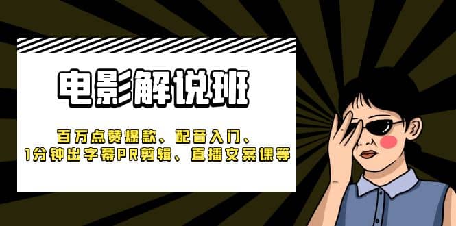 《电影解说班》百万点赞爆款、配音入门、1分钟出字幕PR剪辑、直播文案课等-枫叶微课堂