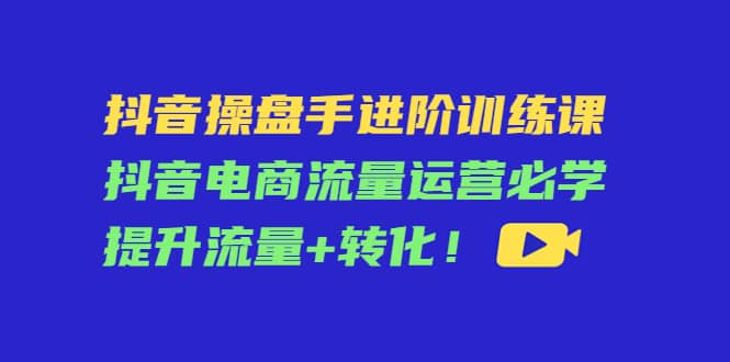 抖音操盘手进阶训练课：抖音电商流量运营必学，提升流量+转化-枫叶微课堂