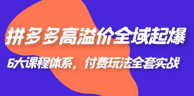 拼多多-高溢价 全域 起爆，6大课程体系，付费玩法全套实战-枫叶微课堂