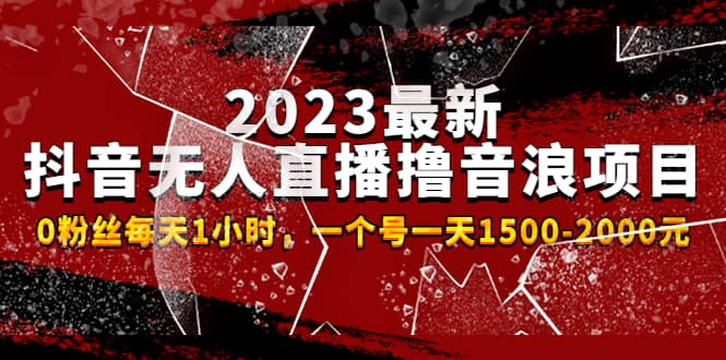 2023最新抖音无人直播撸音浪项目，0粉丝每天1小时，一个号一天1500-2000元-枫叶微课堂