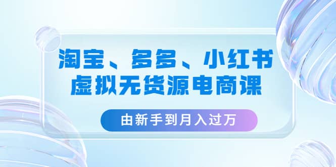 淘宝、多多、小红书-虚拟无货源电商课（3套课程）-枫叶微课堂