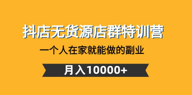 抖店无货源店群特训营：一个人在家就能做的副业-枫叶微课堂