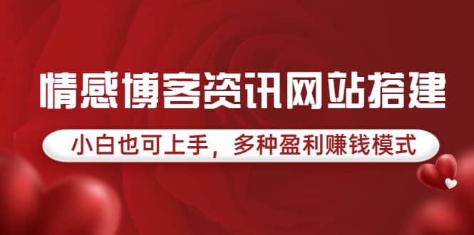 情感博客资讯网站搭建教学，小白也可上手，多种盈利赚钱模式（教程+源码）-枫叶微课堂