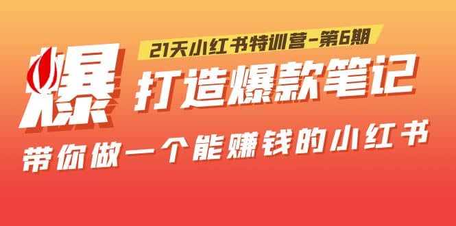 21天小红书特训营-第6期，打造爆款笔记，带你做一个能赚钱的小红书-枫叶微课堂