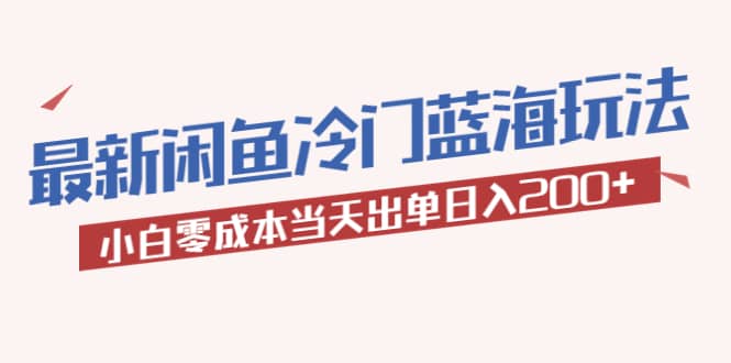 2023最新闲鱼冷门蓝海玩法，小白零成本当天出单日入200+-枫叶微课堂