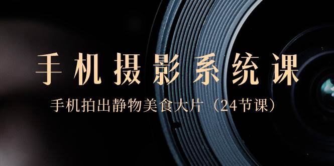 0基础-手机摄影系统课，手机拍出静物美食大片（24节课）-枫叶微课堂