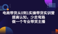 电商带货从0到1实操带货实训营:提高认知,少走弯路,做一个专业带货主播-枫叶微课堂