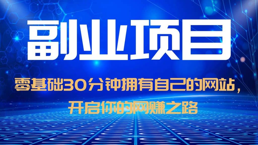 零基础30分钟拥有自己的网站，日赚1000+，开启你的网赚之路（教程+源码）-枫叶微课堂