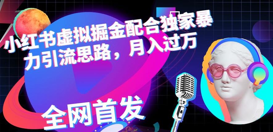 小红书虚拟掘金配合独家首发暴力引流思路，月入过万【揭秘】-枫叶微课堂