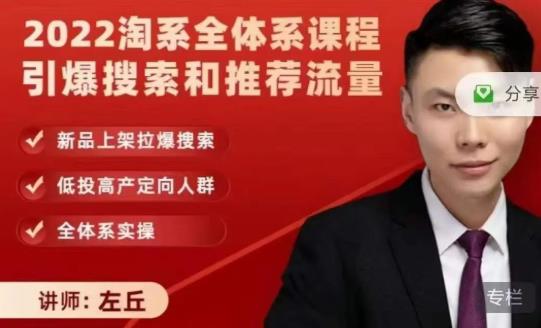 2022淘系全体系课程引爆搜索和推荐流量，新品上架拉爆搜索-枫叶微课堂