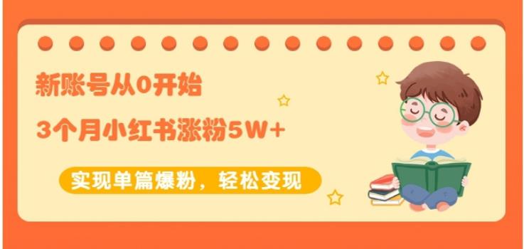 新账号从0开始3个月小红书涨粉5W+实现单篇爆粉，轻松变现（干货）-枫叶微课堂