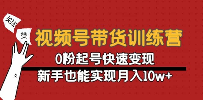 视频号带货训练营：0粉起号快速变现-枫叶微课堂