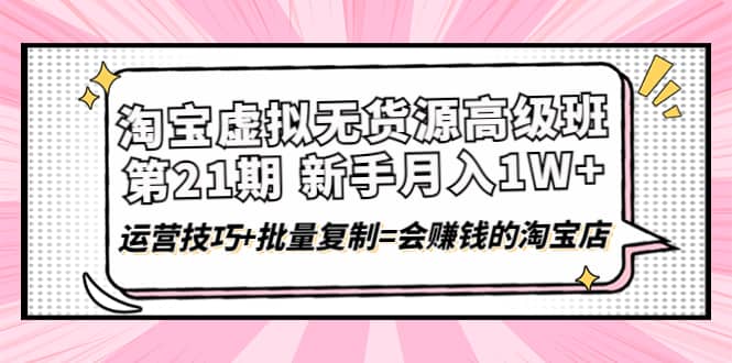 淘宝虚拟无货源高级班【第21期】运营技巧+批量复制=会赚钱的淘宝店-枫叶微课堂