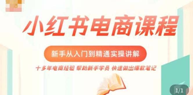 小红书电商新手入门到精通实操课，从入门到精通做爆款笔记，开店运营-枫叶微课堂