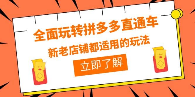 全面玩转拼多多直通车，新老店铺都适用的玩法（12节精华课）-枫叶微课堂