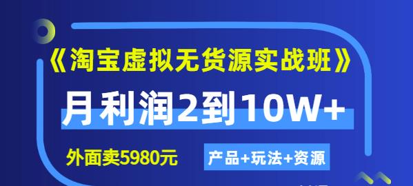 《淘宝虚拟无货源实战班》线上第四期：月利润2到10W+（产品+玩法+资源)-枫叶微课堂