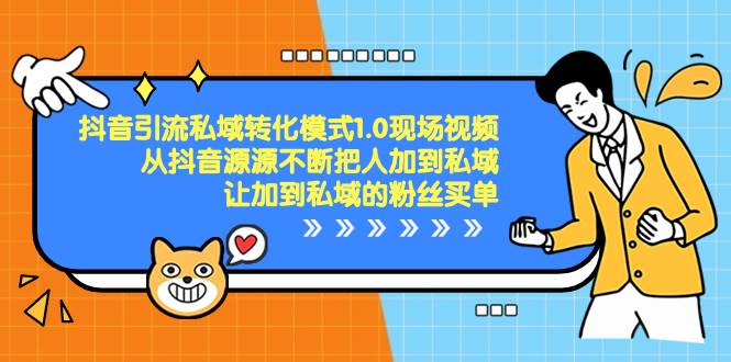 抖音-引流私域转化模式1.0现场视频，从抖音源源不断把人加到私域，让加到私域的粉丝买单-枫叶微课堂
