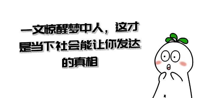 某公众号付费文章《一文 惊醒梦中人，这才是当下社会能让你发达的真相》-枫叶微课堂