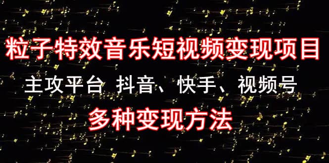 《粒子特效音乐短视频变现项目》主攻平台 抖音、快手、视频号 多种变现方法-枫叶微课堂