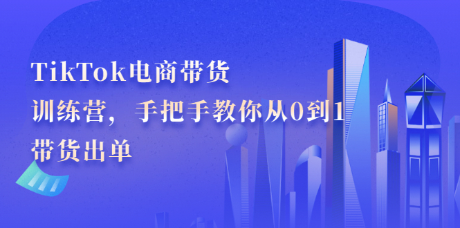 TikTok电商带货训练营，手把手教你从0到1带货出单-枫叶微课堂