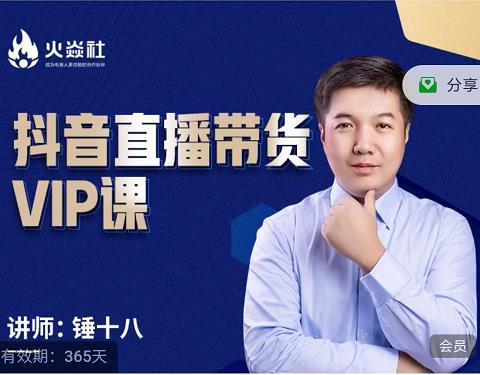 锤十八-抖音直播带货VIP课，专注直播带货有效盈利模式-枫叶微课堂
